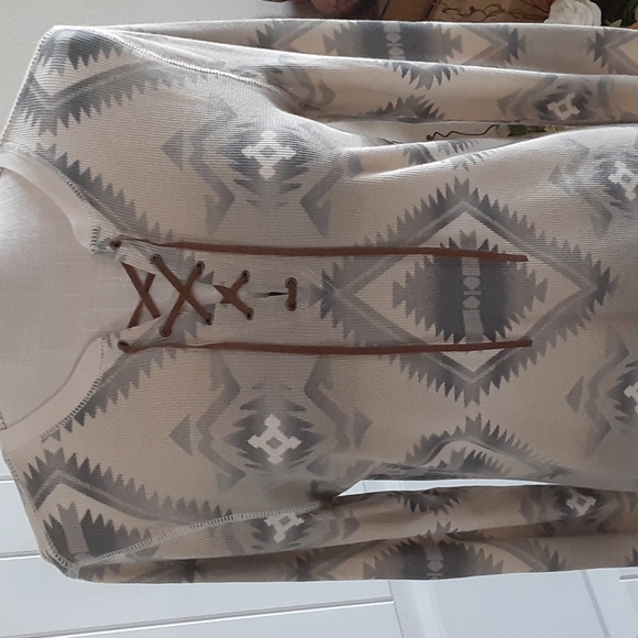 LRL, Lauren Jeans Co., SW Motif, LS Drawstring Close, Cotton Henley - Picture 2 of 11